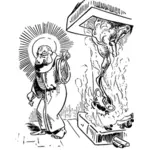 Saint Anthony de Padoue permanent suivant le dessin vectoriel cheminée